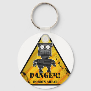 Porte-clés Danger ! Robots Devant
