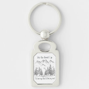 Porte-clés Dans la forêt je vais perdre mon esprit, trouver m