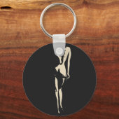 Porte-clés Dans la nuit elle se cache, sexy fille pochoir art (Recto)