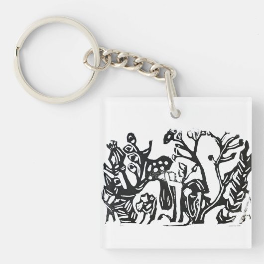 Porte-clés Dans le jardin (Devant)
