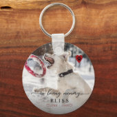 Porte-clés Dans Loving Memory Pet Photo Paw Print Monogram (Recto)