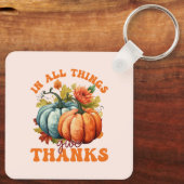 Porte-clés Dans toutes les choses donner Merci Citrouille (Verso)