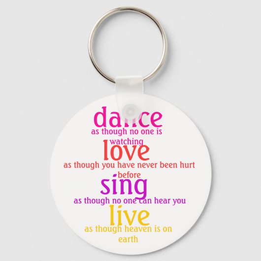 Porte-clés danse, amour, chanter, vivre (Recto)