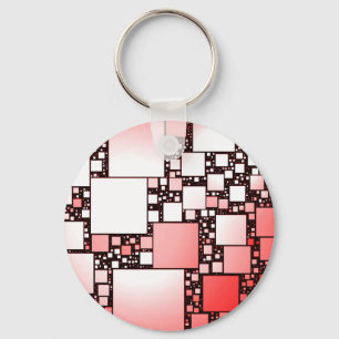 Porte-clés Danse Carré rouge et blanc