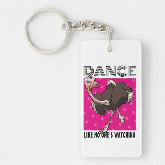 Porte-clés Danse étrange d'autruche comme si personne ne rega (Devant)