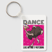Porte-clés Danse étrange d'autruche comme si personne ne rega (Recto)