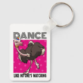 Porte-clés Danse étrange d'autruche comme si personne ne rega (Verso)