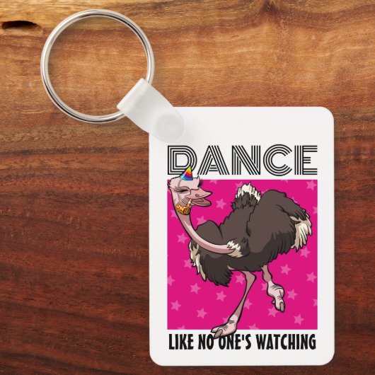Porte-clés Danse étrange d'autruche comme si personne ne rega (Recto)
