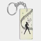 Porte-clés Danse Jazz Musique Jaune (Devant gauche)