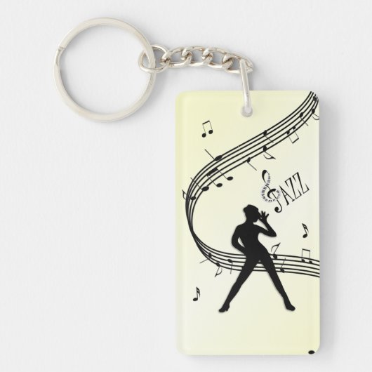 Porte-clés Danse Jazz Musique Jaune (Devant)