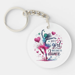 Porte-clés Danse Rétro Juste Une Fille Qui Aime Danser