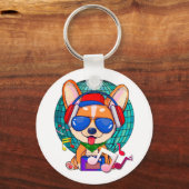 Porte-clés Danser Corgi Kawaii Cute (Recto)