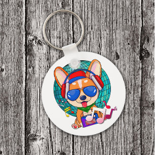 Porte-clés Danser Corgi Kawaii Cute