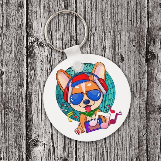 Porte-clés Danser Corgi Kawaii Cute