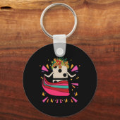 Porte-clés Danser Train Mexicain Domino Tile Fleurs Drôle Ga (Recto)