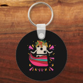 Porte-clés Danser Train Mexicain Domino Tile Fleurs Drôle Ga (Recto)