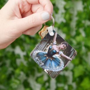 Porte-clés Danseur de ballet dans un Tutu bleu Nom personnali