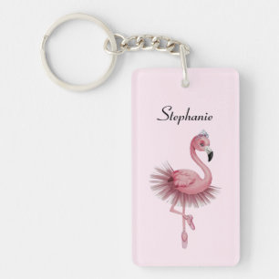 Porte-clés Danseur de ballet Flamant rose personnalisé