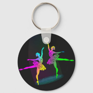 Porte-clés Danseurs de ballet éclairés arc-en-ciel