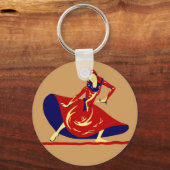 Porte-clés danseuse avec robe rouge longue Cadeau (Recto)