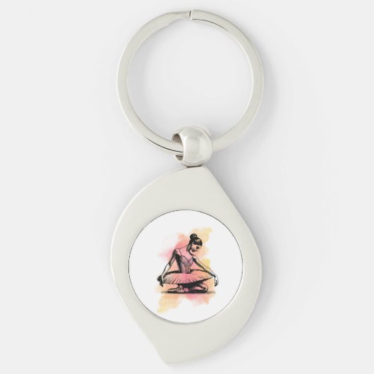 Porte-clés Danseuse de ballet dansant en couleur (Devant)