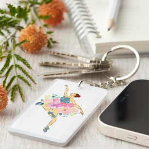 Porte-clés Danseuse de ballet Danseuse Ballerine Fleur Floral