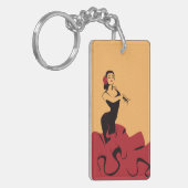 Porte-clés danseuse de flamenco dans une pose spectaculaire (Devant gauche)