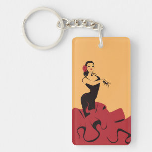 Porte-clés danseuse de flamenco dans une pose spectaculaire