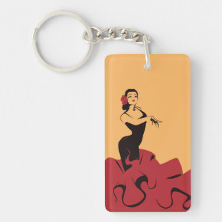 Porte-clés danseuse de flamenco dans une pose spectaculaire