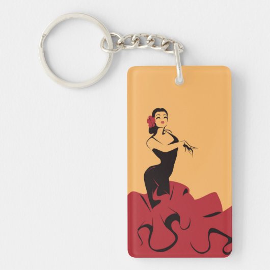 Porte-clés danseuse de flamenco dans une pose spectaculaire (Devant)
