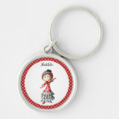 Porte-clés Danseuse de flamenco Sevillana en robe rouge espag (Devant)