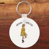 Porte-clés Danseuse de step irlandais - Robe dorée (Recto)