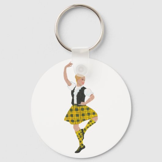 Porte-clés Danseuse des Highlands écossais MacLeod Tartan (Recto)