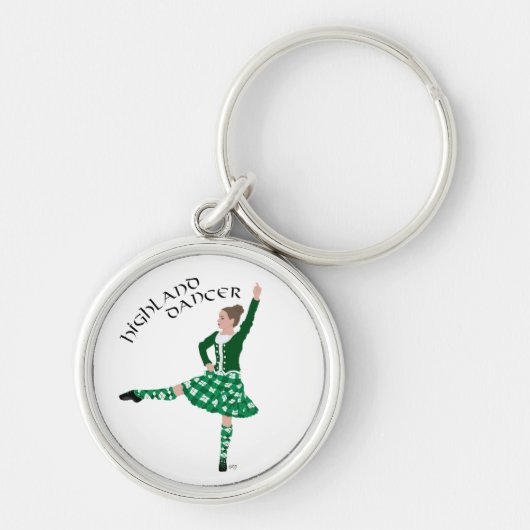 Porte-clés Danseuse des Highlands écossais - Vert (Devant)