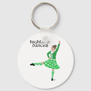 Porte-clés Danseuse des Highlands Écossais Verte