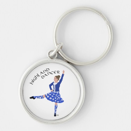 Porte-clés Danseuse des Highlands en bleu (Devant)