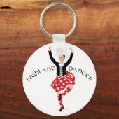 Porte-clés Danseuse écossaise des Highlands Rouge et Noir (Recto)