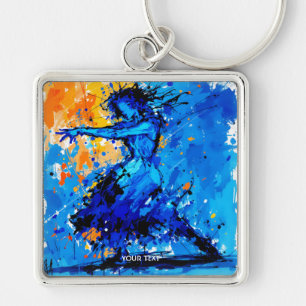 Porte-clés Danseuse Imaginaire Bleu Bleu Orange