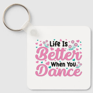 Porte-clés Danseuse mignonne disant confettis rose et sarcell
