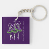 Porte-clés Danseuse squelette violet vert Poursuivant les éch (Dos)
