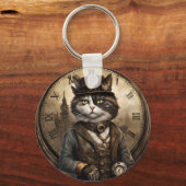 Porte-clés Dapper Steampunk Calico Cat (Recto)
