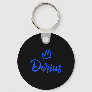 Porte-clés Darius le roi _ nom de couronne bleue pour hommes