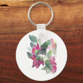 Porte-clés Dark Eyed Junco Porte - clé d'aquarelle d'oiseaux (Recto)