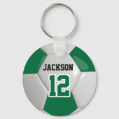Porte-clés Dark Green  and White Team Soccer  ⚽ Ball (Recto)