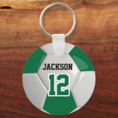 Porte-clés Dark Green  and White Team Soccer  ⚽ Ball (Recto)