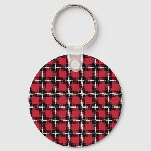 Porte-clés Dark Red and Black Tartan Plaid Pattern (Recto)