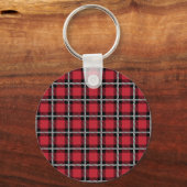 Porte-clés Dark Red and Black Tartan Plaid Pattern (Recto)
