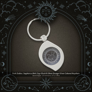 Porte-clés Dark Zodiaque : signe de naissance Sagittaire Noir