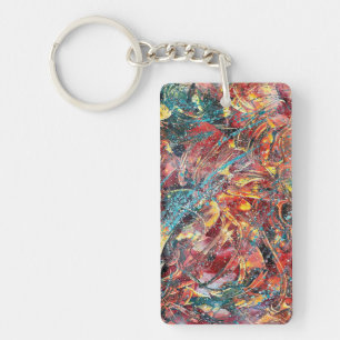 Porte-clés d'art abstrait contemporain