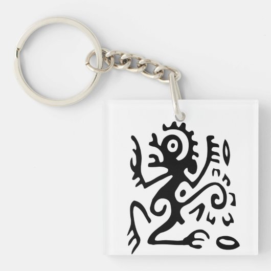 Porte-clés d'art tribal abstrait (Devant)